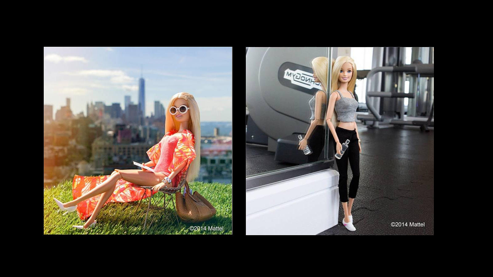 Antes de empezar a trabajar en la Mercedes-Benz New York Fashion Week, Barbie se relaja en la terraza del hotel con las fantásticas vistas de la Gran Manzana al fondo... aunque también aprovecha para hacer un poco de ejercicio..