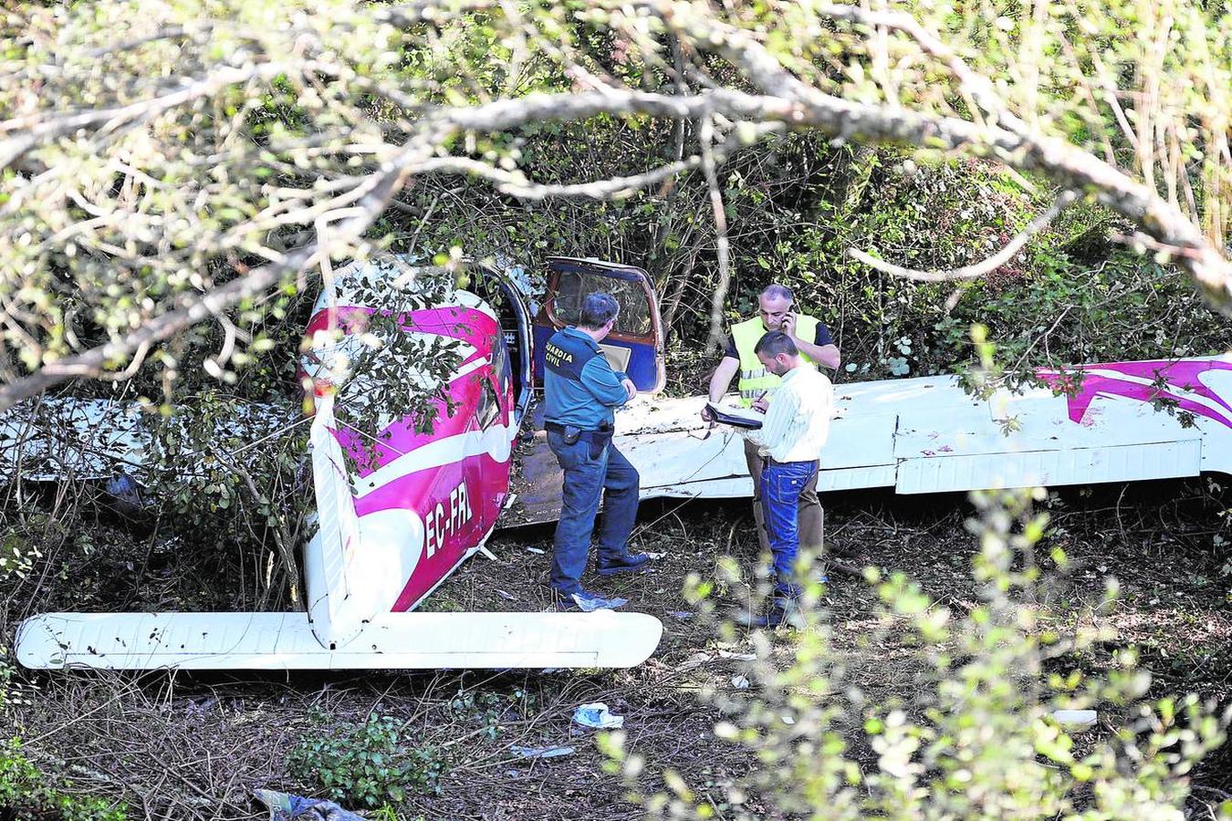 La avioneta cayó en una zona boscosa