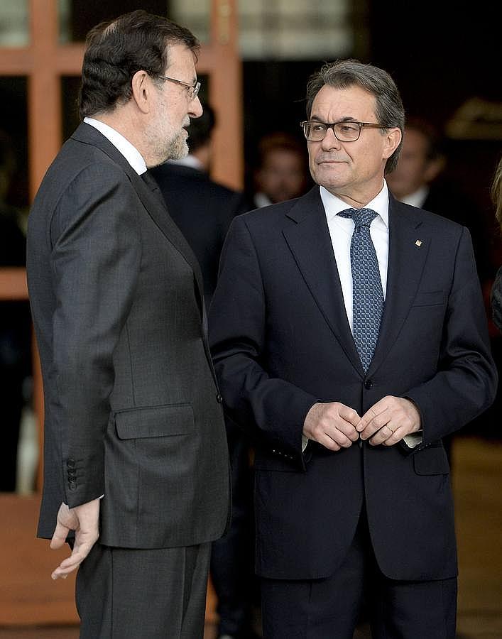Mariano Rajoy y Artur Mas esperan la llegada de los Reyes