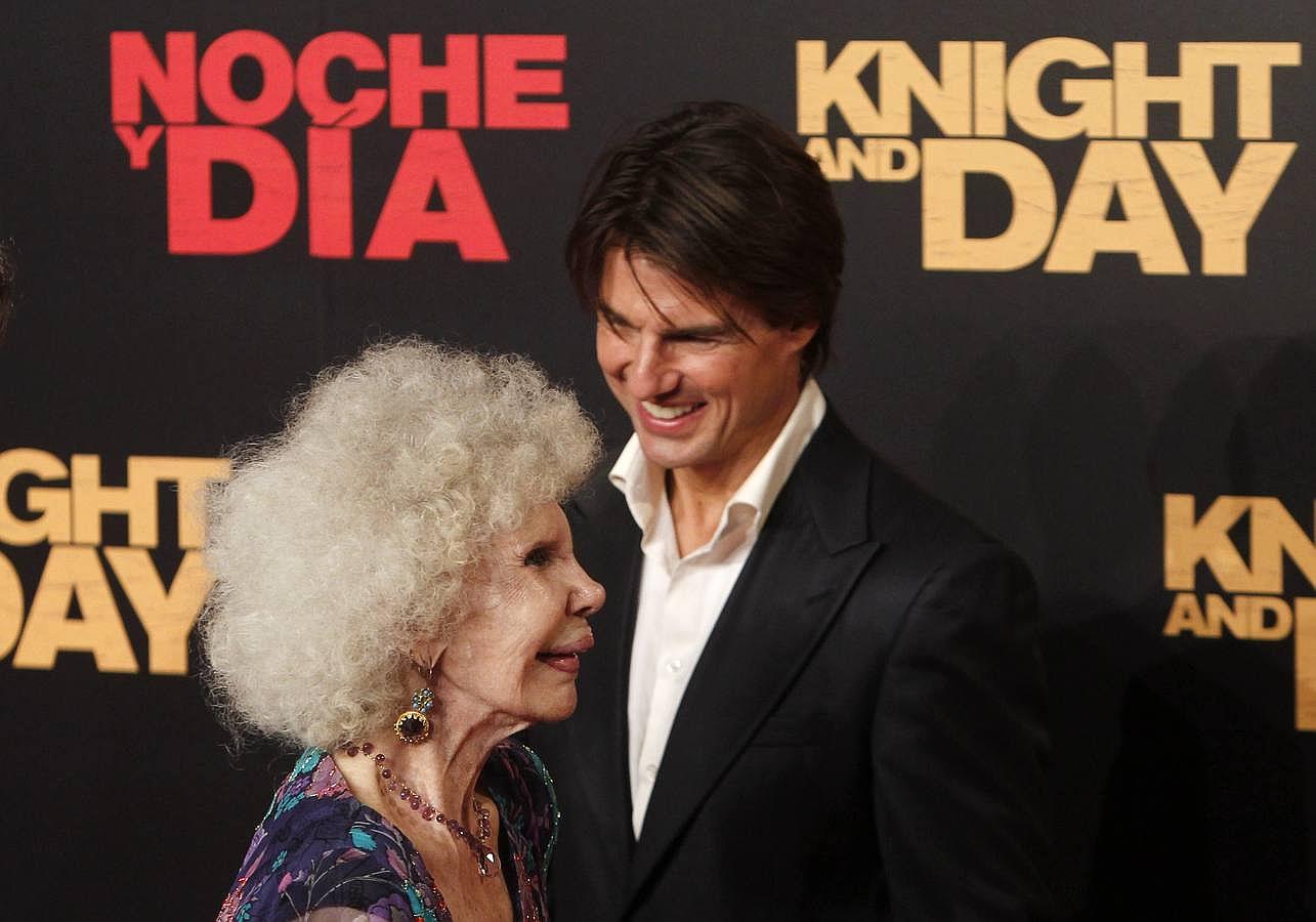 En el estreno de la película, Tom Cruise coincidió con la fallecida Cayetana de Alba