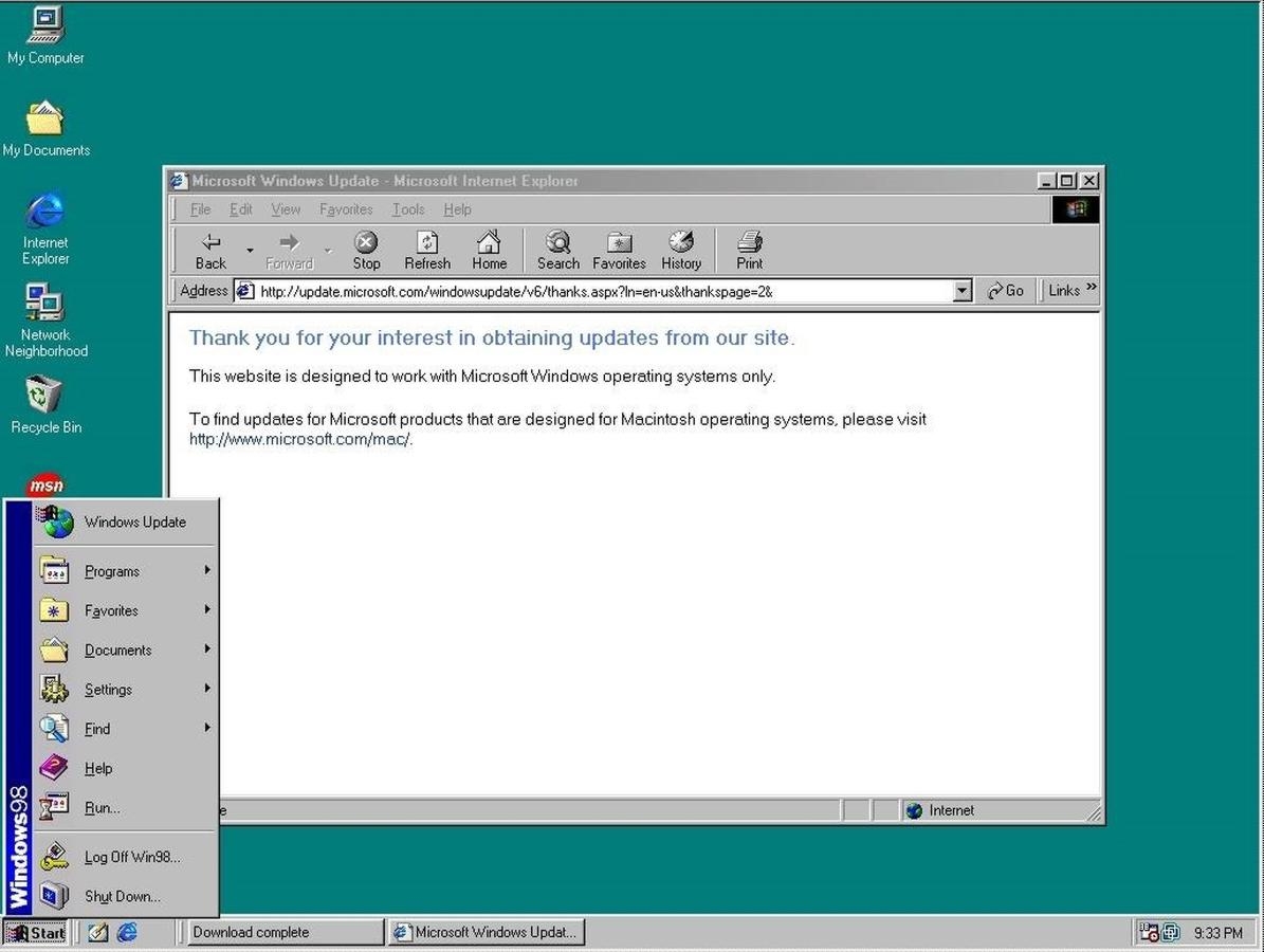 Windows 98: Ofrecía integración total con Internet Explorer, lo que valió una acusación antimonopolio