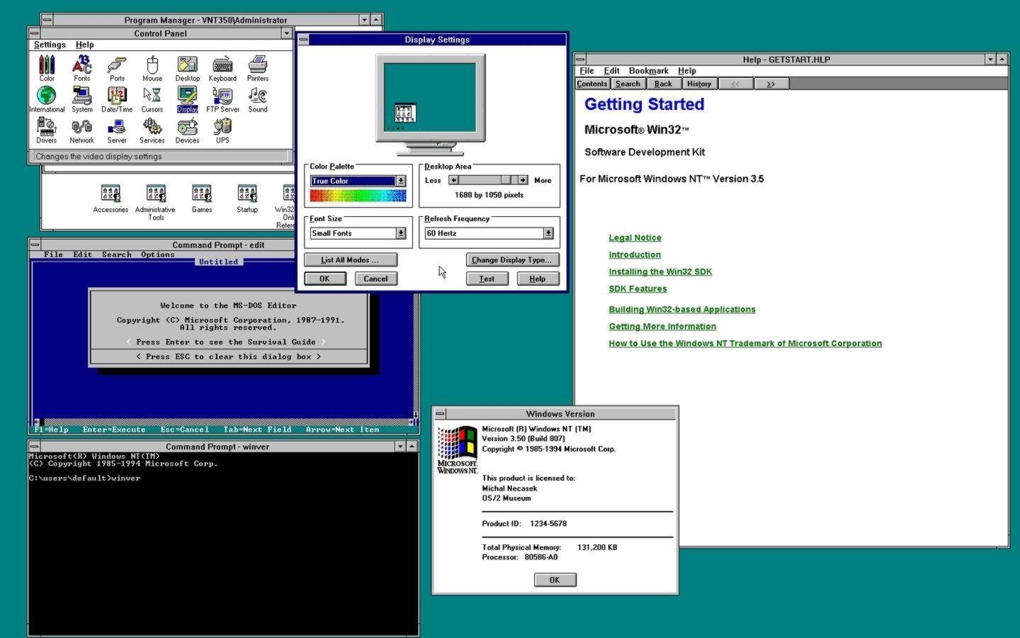 Windows NT 3.5: Mejoras en redes, tecnología, y visualización