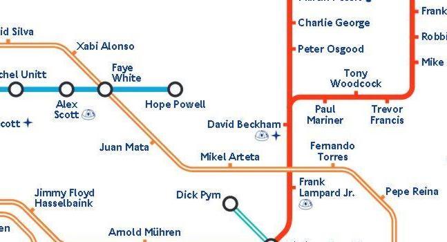 El metro de Londres se viste de ftbol