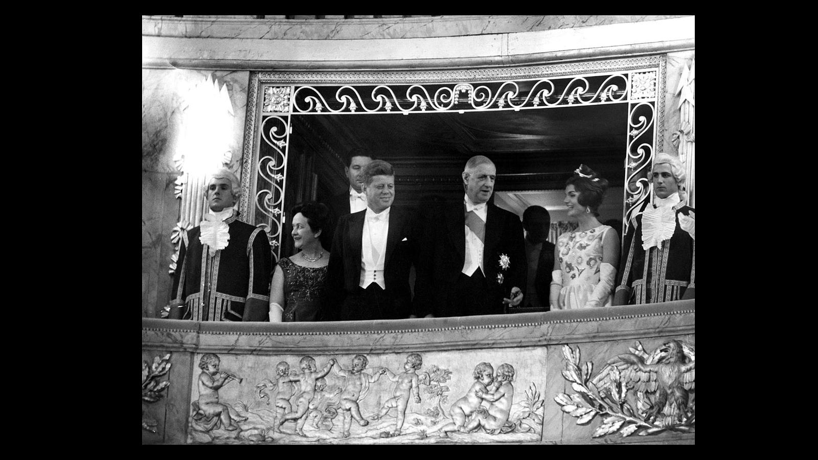 Visita de John F. Kennedy y el general de Gaulle a la Ópera Real de Versalles, en junio de 1961