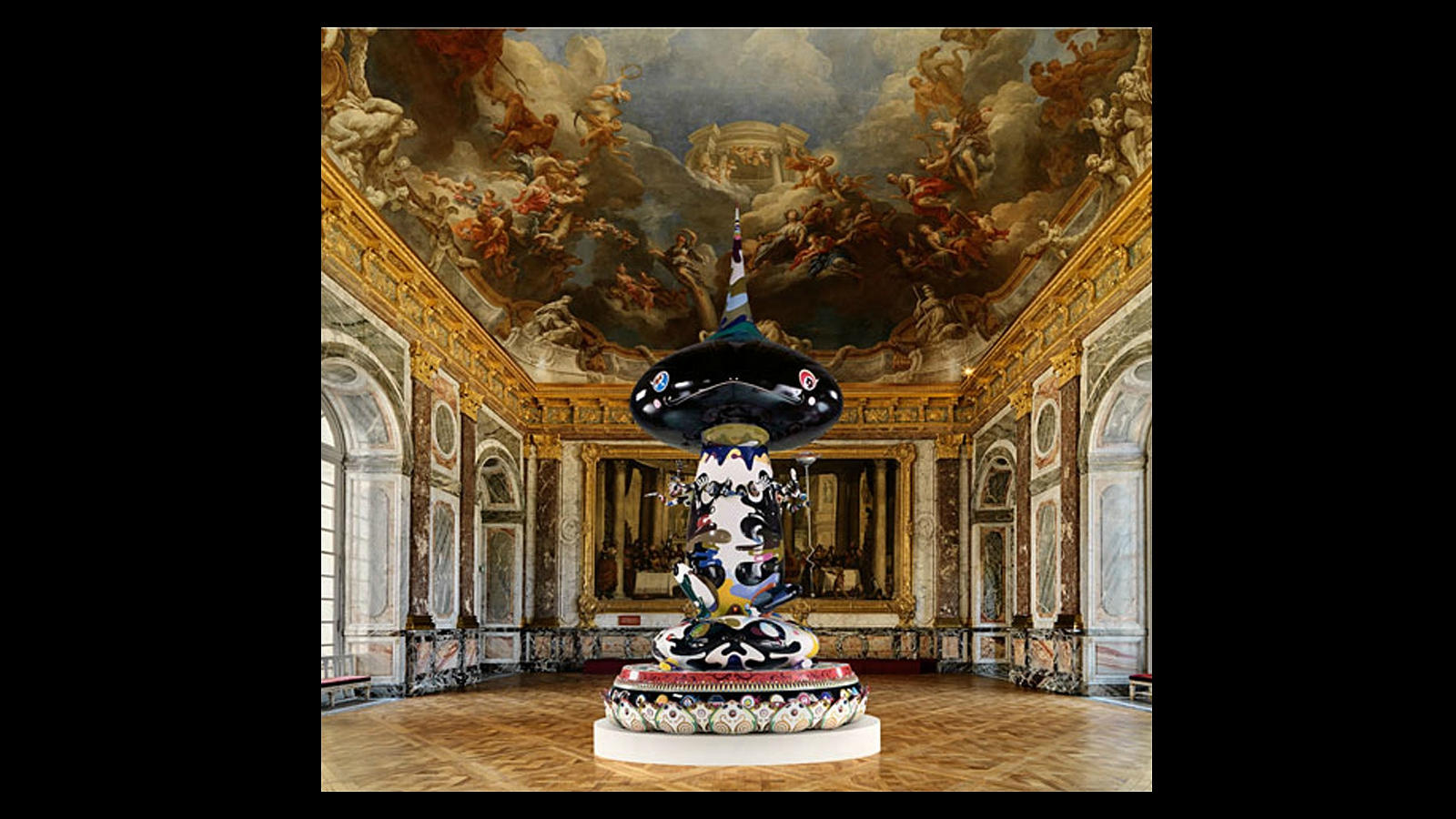 La presentación de la obra de Takashi Murakami en el Palacio de Versalles, fue todo un escándalo en 2010. En la imagen, una de las obras del artista