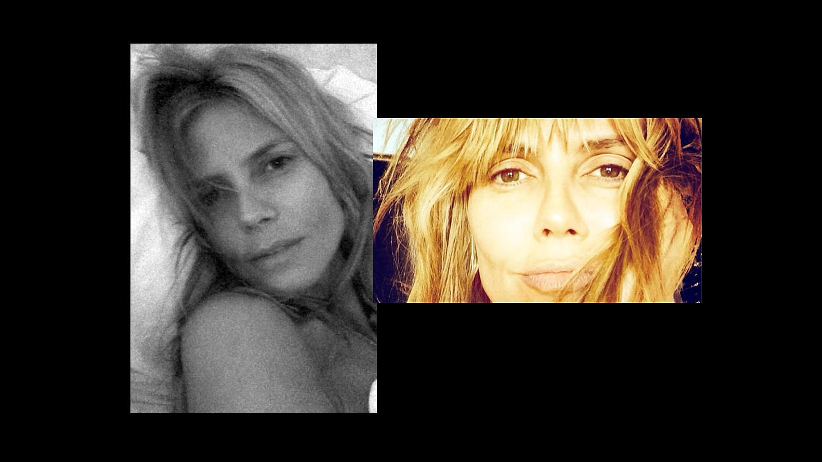 Heidi Klum: Recién despierta y aún metida en la cama o justo antes de lavarse la cara y con cara de sueño, la modelo no se corta a la hora de mostrarse tal como es