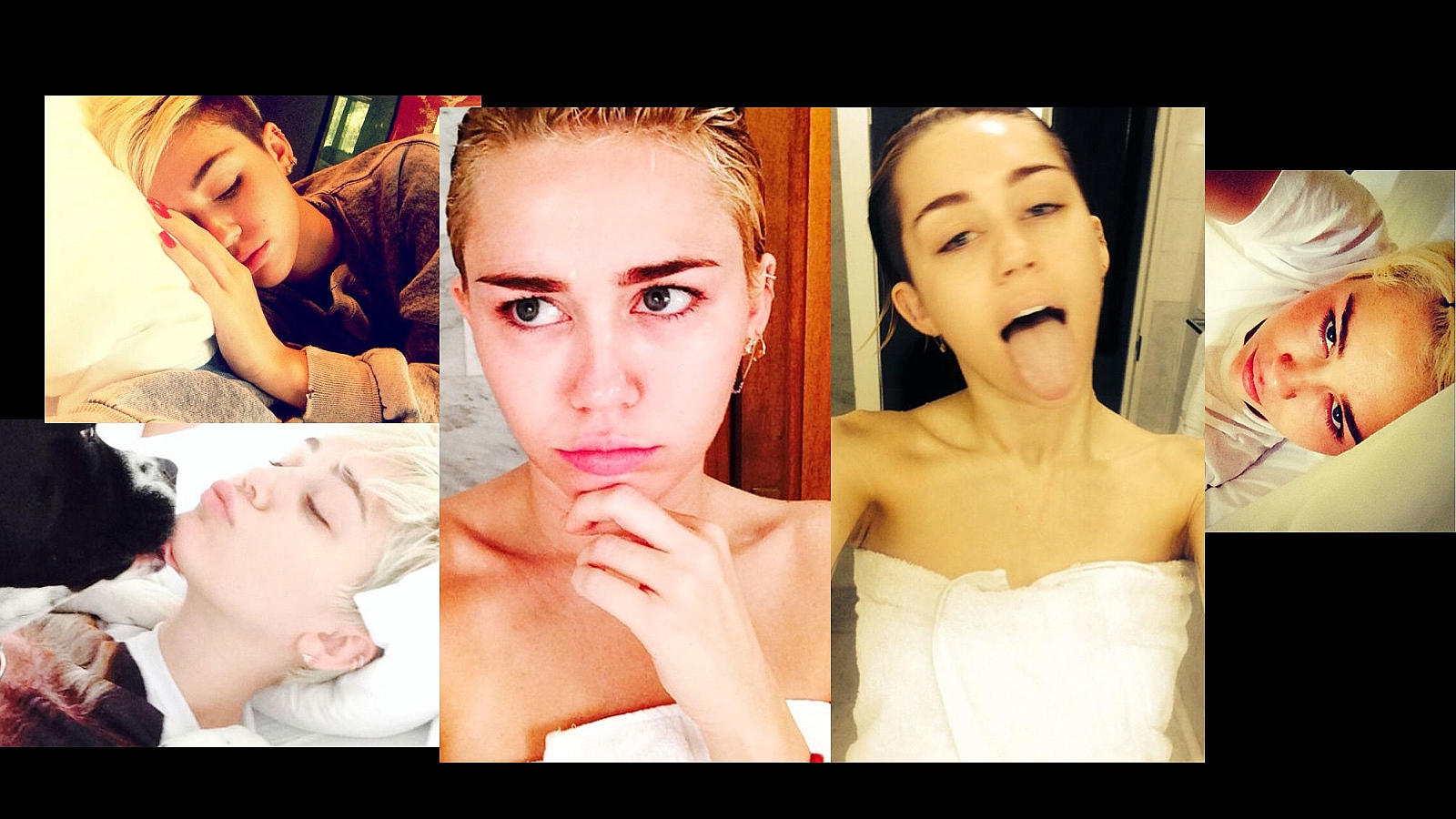 Miley Cyrus: Pensativa, triste, abrazando a su perrita Mary Jane o -sus favoritas- desnuda antes o después de la ducha, las fotos de Miley Cyrus sin maquillar son siempre noticia