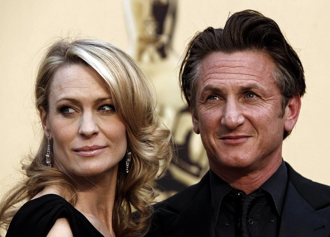 Sean Penn junto a su segunda mujer, Robin Wright Penn, con la que estuvo hasta el año 2010 
